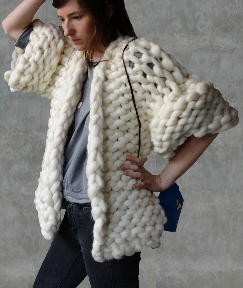 Wearing chunky knit cardigans to enhance your look ...