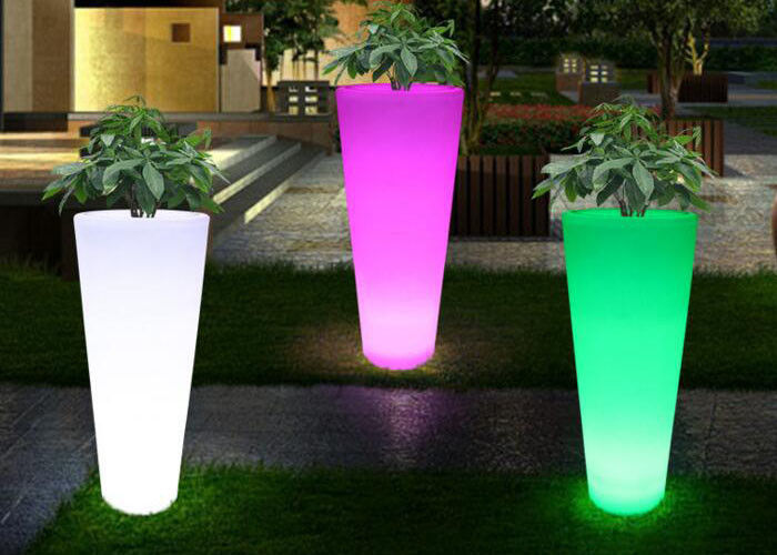 waterproof color change led flower pots , outdoor balcony light up flower LOVSJHB