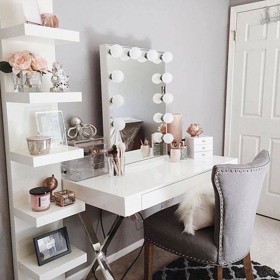 beautiful vanity iu0027m already inspired to buy a makeup mirror and a beautiful upholstered  chair, SVUKFNW
