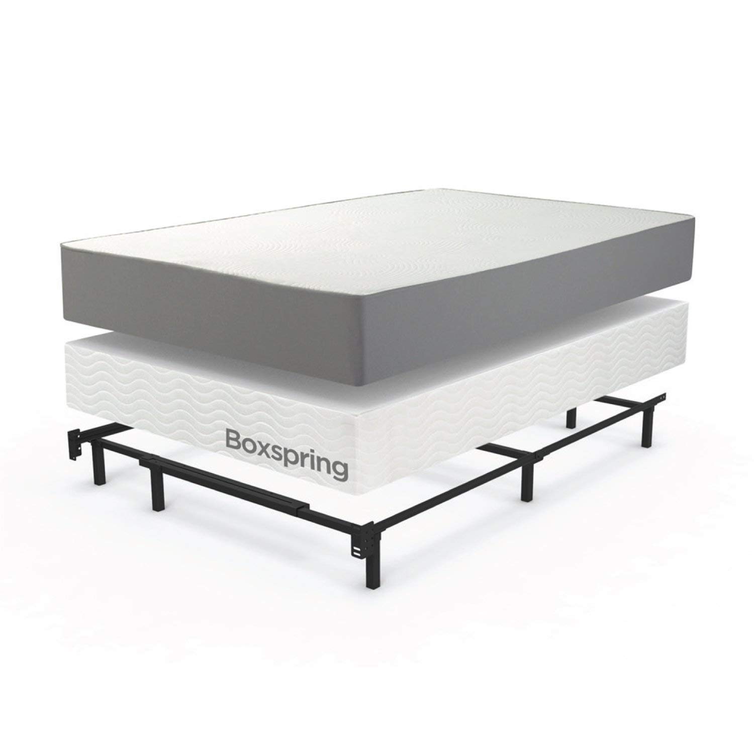 Box Spring bed amazon.com: zinus compack adjustable steel bed frame, for box spring u0026  mattress set, XXLQRLB