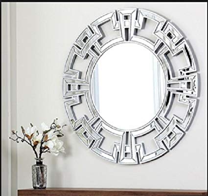 decorative mirror abbyson living pierre silver round wall mirror, wall mirror, large wall  mirror, decorative UKWVZOF