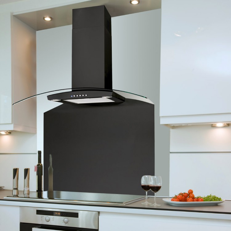 extractor hood kitchen 60cm curved cooker hood black GXYNMDF