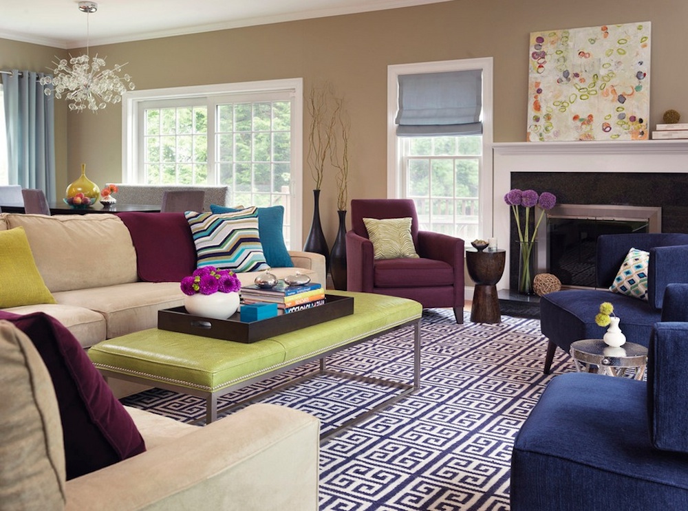 Interior design with colors mix patterns and solids to add visual interest. image via: rachel reider  interiors GOVLDHO