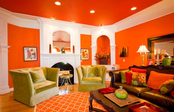 Interior design with colors orange and white. IICVLWM
