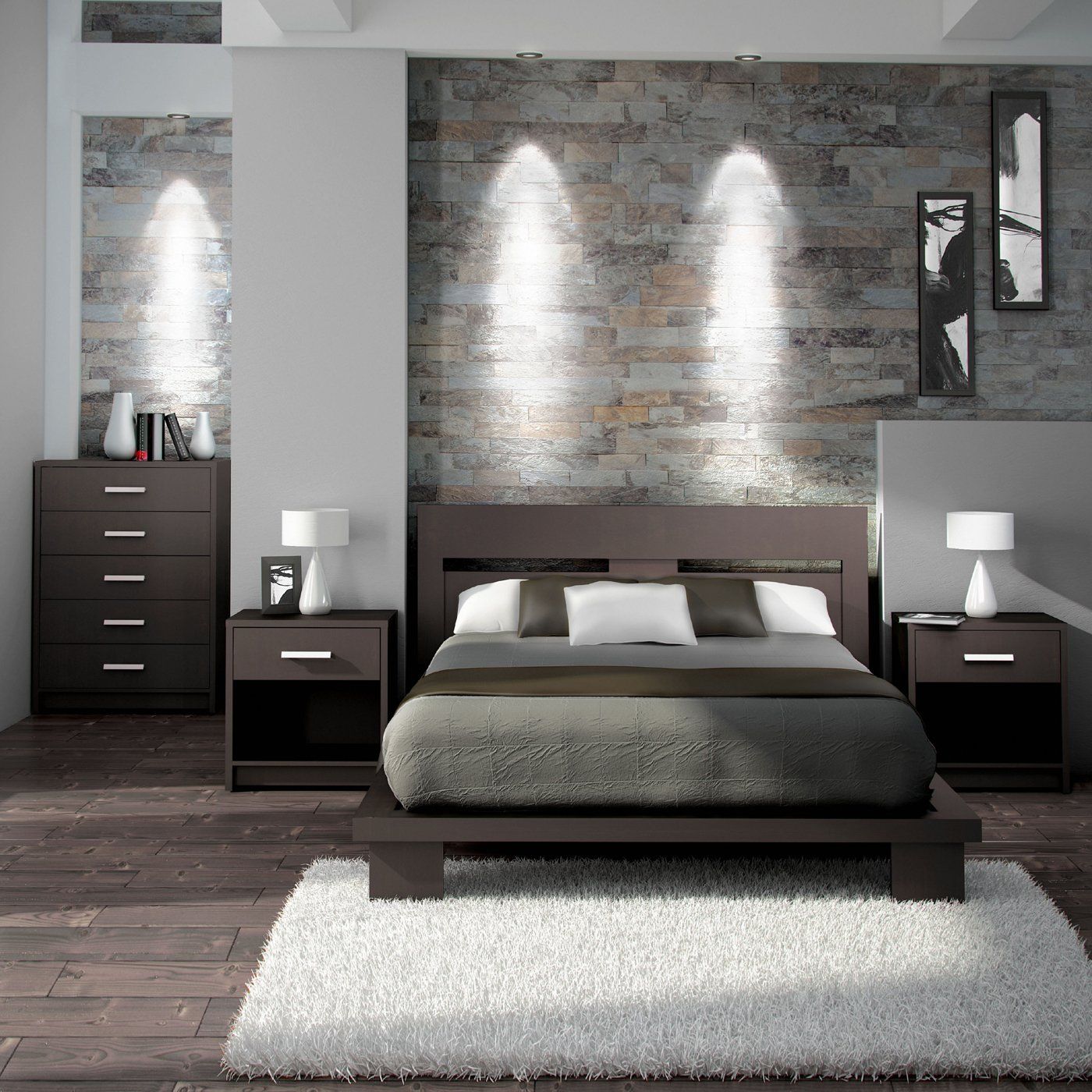 Modern bedrooms a simple and modern bedroom set in espresso brown. itu0027s made with a 100% KYNNPXC