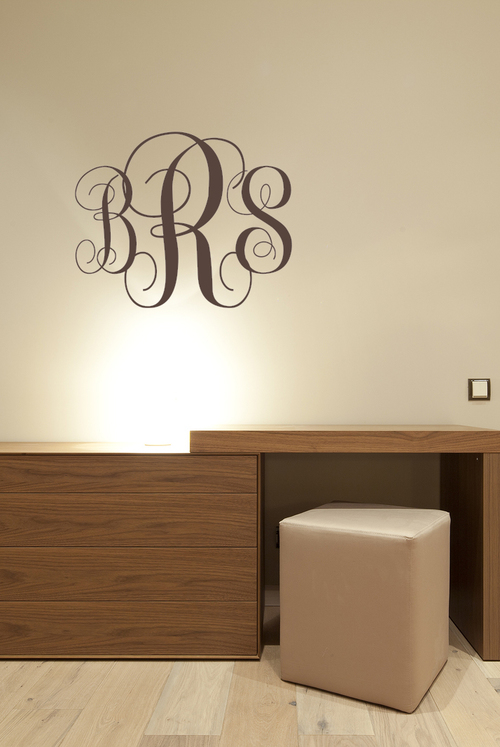 wall decal personalized fancy monogram initials vinyl wall decal | monogram letters | christmas gift MYQEIWD