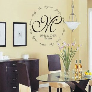 wall decal personalized personalized family encircling love monogram wall decal NEOYXUU