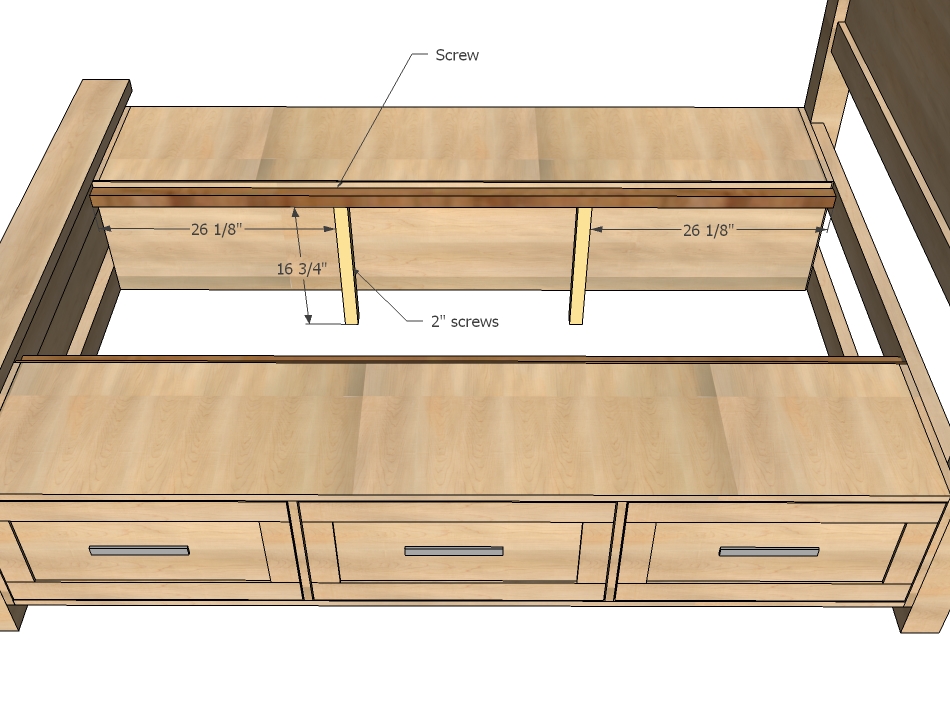 beds with under drawer storage ana white | farmhouse storage bed with storage drawers - diy projects UNTZQMN