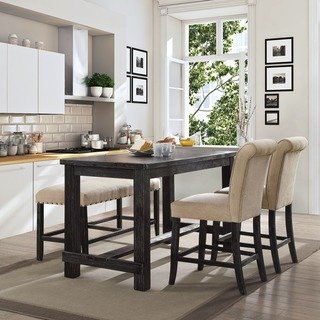 dining table for kitchen furniture of america telara contemporary antique black counter height dining  table PFOTRIH