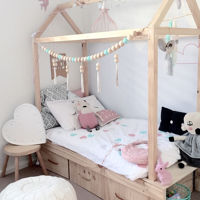 house beds cute little girls room -- kids house bed with storage drawers underneath LVMDGVR