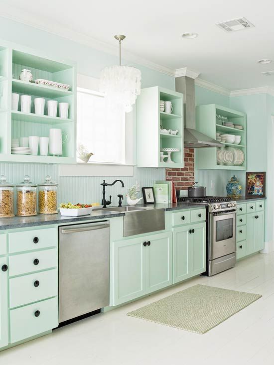 Mint Green kitchen: The most beautiful pictures and ideas for the new trendy color