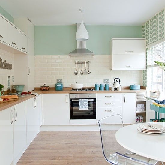 Mint Green kitchen traditional kitchen with pastel green walls | kitchen decorating | style at ADLSRNE