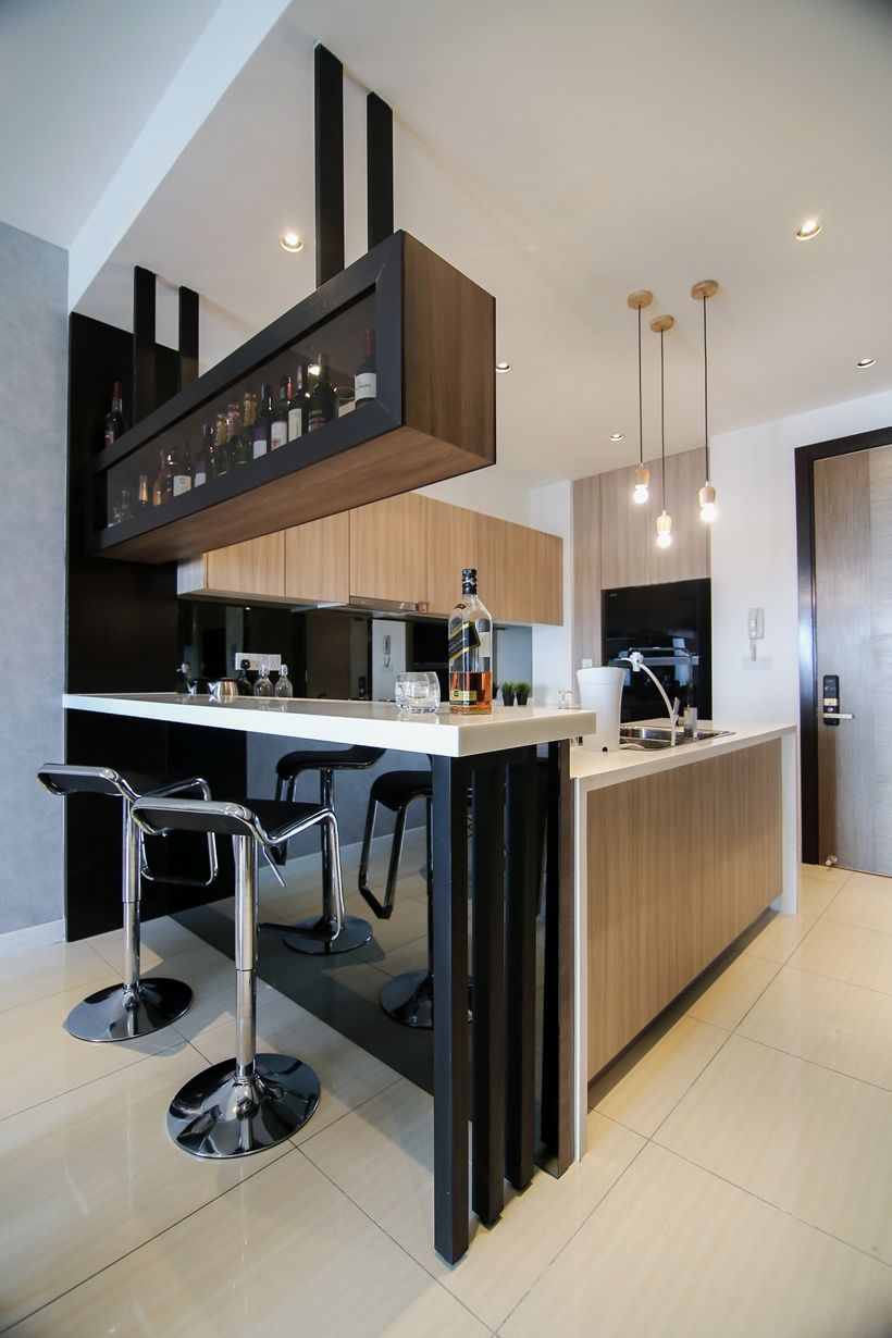 modern kitchen with bar counter modern kitchen design with integrated bar counter for a small condo home HXKBKGO