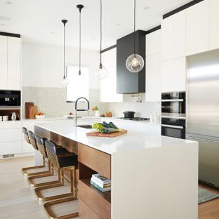 Modern L shaped kitchens modern kitchen designs - kitchen - modern l-shaped medium tone wood floor PKBUNDW