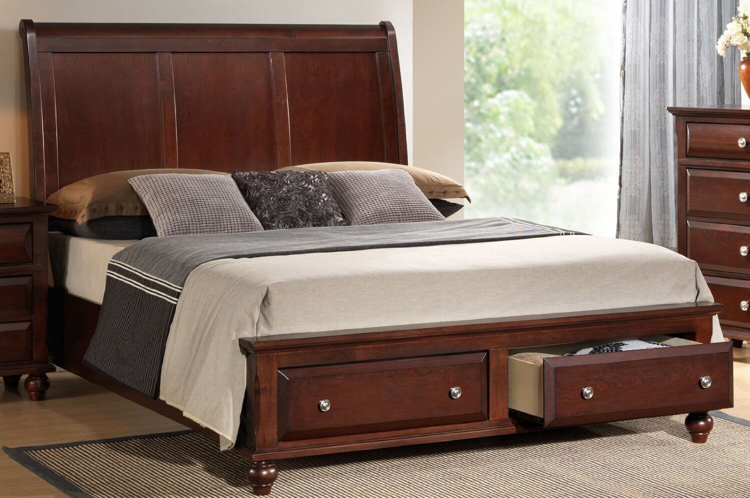 Of course sleeping with plenty of room in bed:  queen size solid wood beds