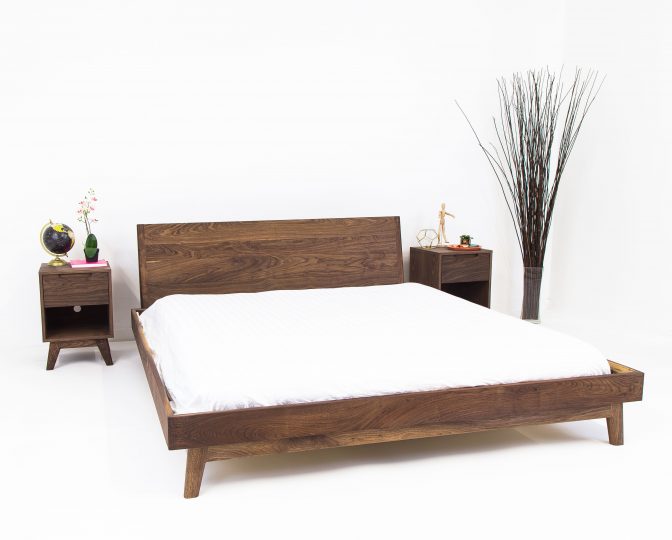 Buy A Custom The Bosco Mid Century Modern Solid Walnut Bed Made
