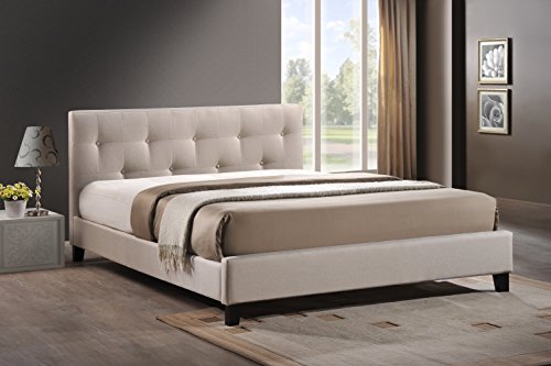 Amazon.com - Baxton Studio Annette Linen Modern Bed with Upholstered