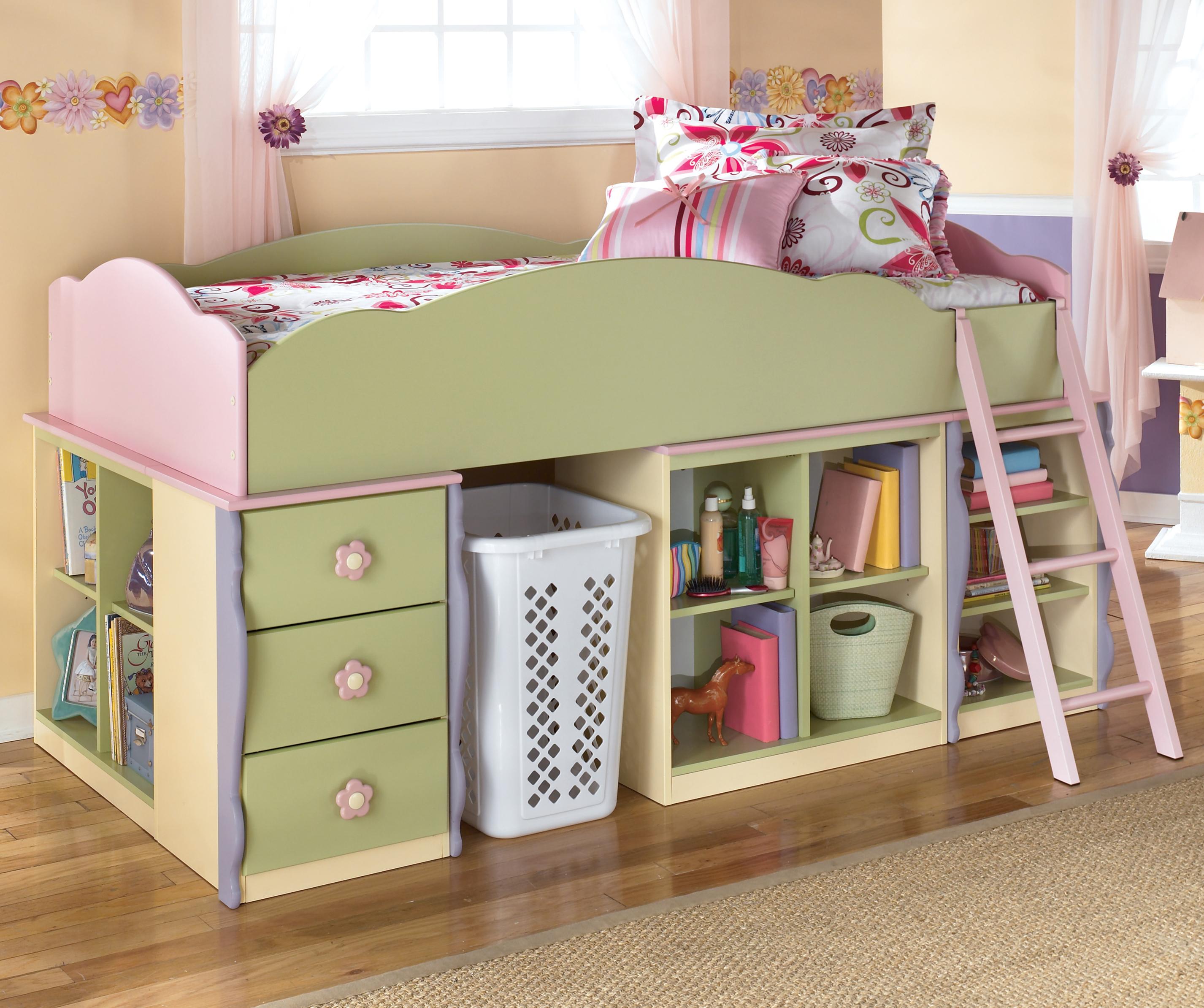 Doll House Loft Bed with Bin Storage & Space for Basket by Signature Design  by Ashley