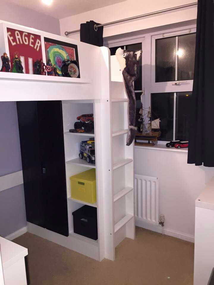 Loft beds with storage box and storage space
