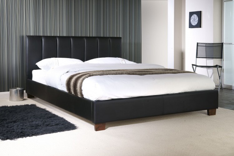 Limelight Pulsar Black 4ft6 Double Faux Leather Bed Frame by Limelight Beds