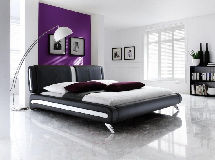 Brooks Italian Faux Leather Designer Cheap Bed. < >