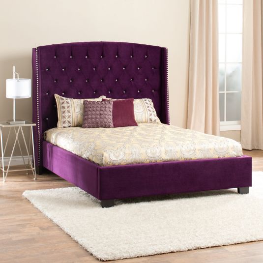 Purple Upholstered Bed | Diva Queen Bed | Jerome's