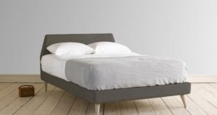 Vintage Style Beds | Retro | Loaf; upholstered bed in granite