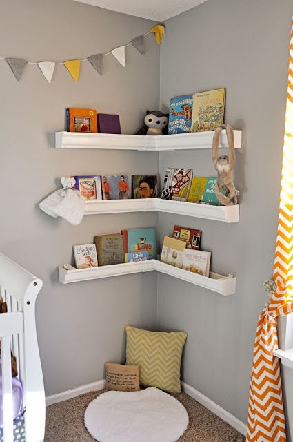 Cute idea for books. Especially because a toddler cant reach to make