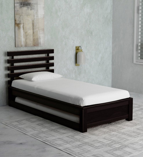 Stigen Solid Wood Single Bed with Trundle in Warm Chestnut Finish by  Woodsworth