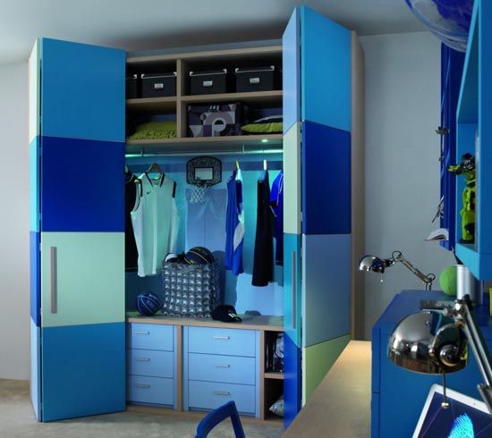 Great Blue Childrens Bedroom Wardrobe Collection from Dearkids