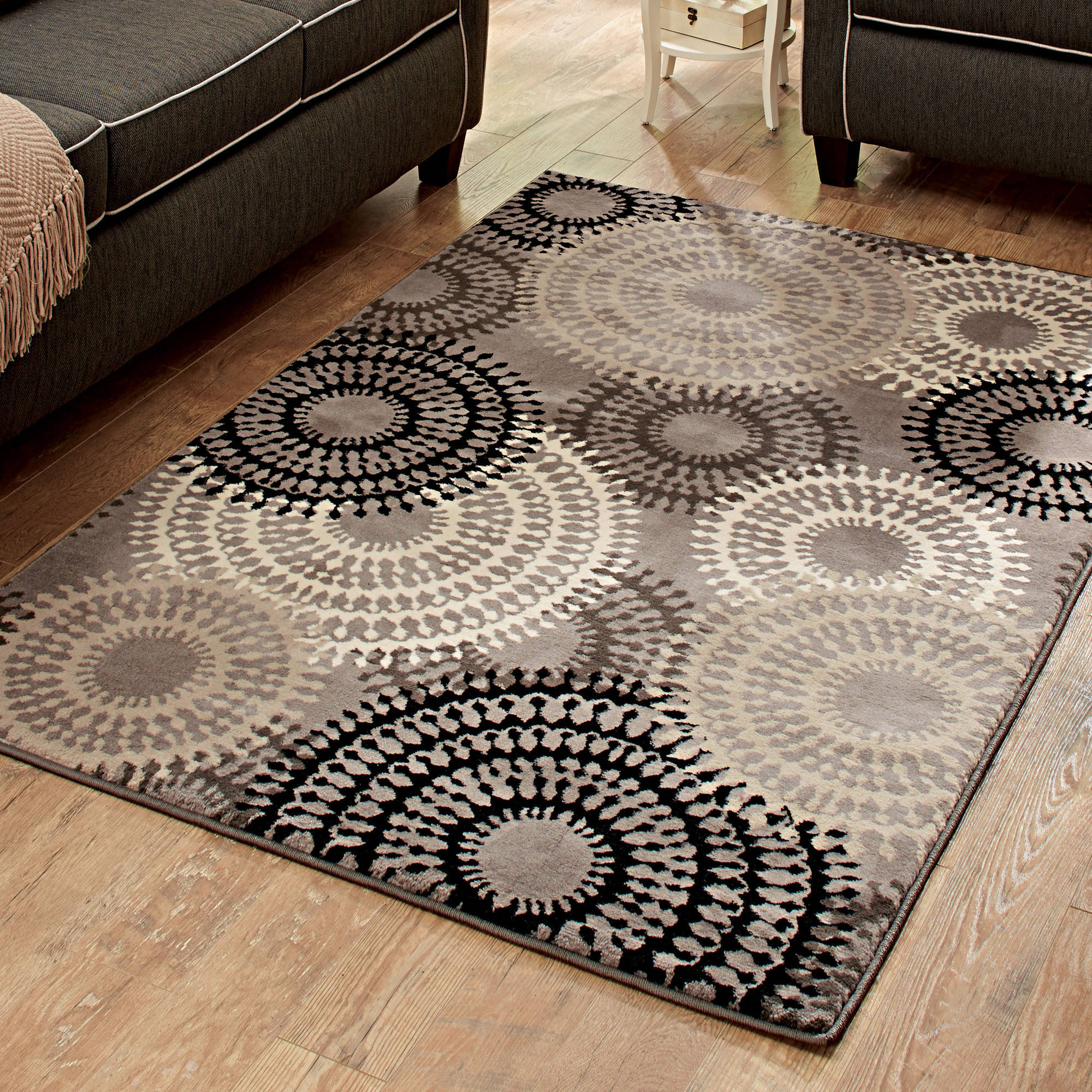 Better Homes and Gardens Taupe Ornate Circles Area Rug or Runner -  Traveller Location
