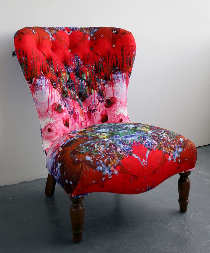 armchair sofa pattern reupholstered chair by timorous beasties in a  signature tb fabric. WNOTKXB