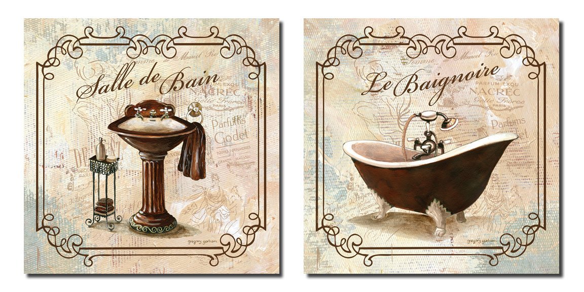 Bathroom Wall Art Bath Decor Canvas Pictures Posters Decorating Vintage 12