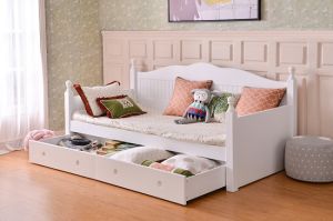 Hot Sale Modern Durable Wooden Children Bedroom Furniture Sets Kids Sofa Bed  Girls Bed with Trundle