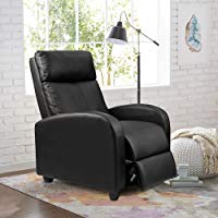 Homall Single Recliner Chair Padded Seat Black PU Leather Living Room Sofa  Recliner Modern Recliner Seat
