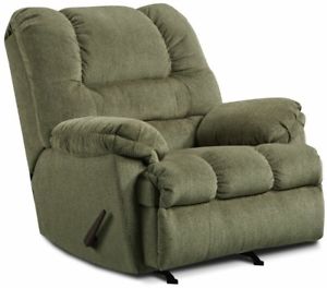 Image is loading LARGE-Green-Oversized-Rocker-Recliner-Arm-Chair-Recliners-