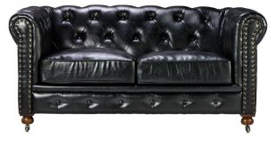Home Decorators Collection Gordon Black Leather Loveseat-0849500700 - The  Home Depot