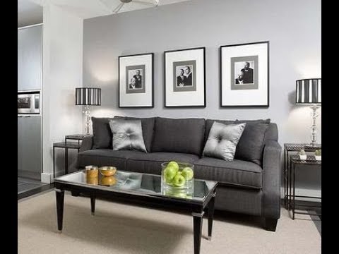 Living room grey walls black furniture interior design ideas