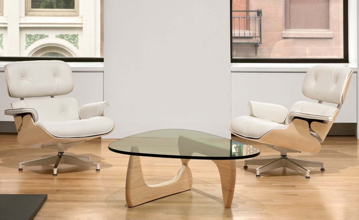 White Ash Eames® Lounge Chair & Ottoman