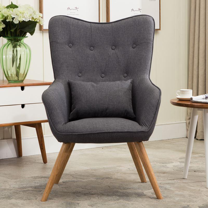 2019 Mid Century Modern Style Armchair Sofa Chair Legs Wooden Linen  Upholstery Living Room Furniture Bedoorm Arm Chair Accent Chair From  Kenna456,