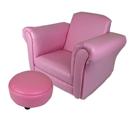 KIDS ROCKING CHAIR SOFA SET FOOT REST CHILDRENS ARMCHAIR RELAX PINK SEAT  LEATHER NEW: Traveller Location.uk: Kitchen & Home