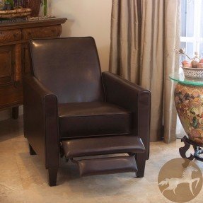 Leather Recliner Club Chair Sports Small Spaces Relax TV Read Living .