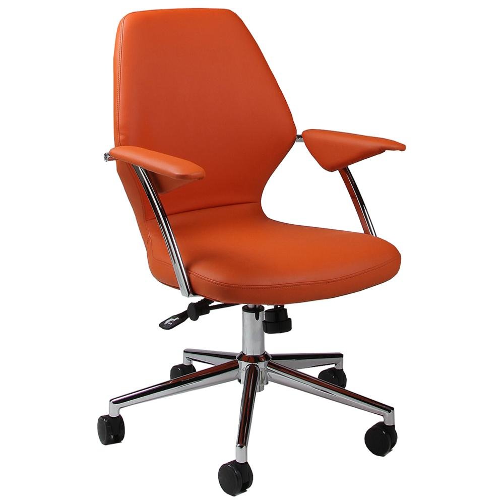 orange colored office chairs