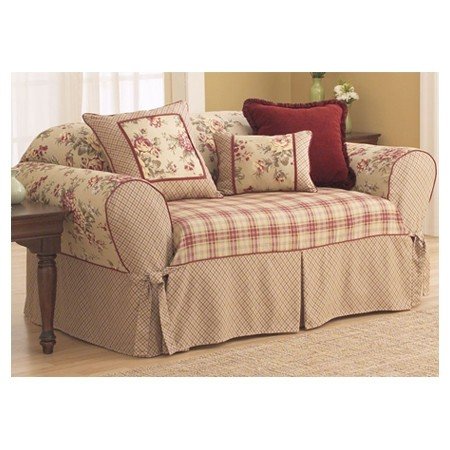 It is made of heavy-duty beige cotton with a colourful floral-pattern. It  protects and gives a completely new look to seedy sofas. This cover