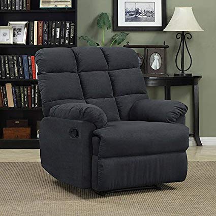 Prolounger Wall Hugger Microfiber Biscuit Back Recliner - Gray - Living  Room Furniture - Comfortable Chair