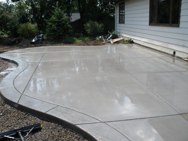 Concrete patio with stamped border | Deck/Patio | Pinterest | Concrete patio,  Concrete patio designs and Cement patio