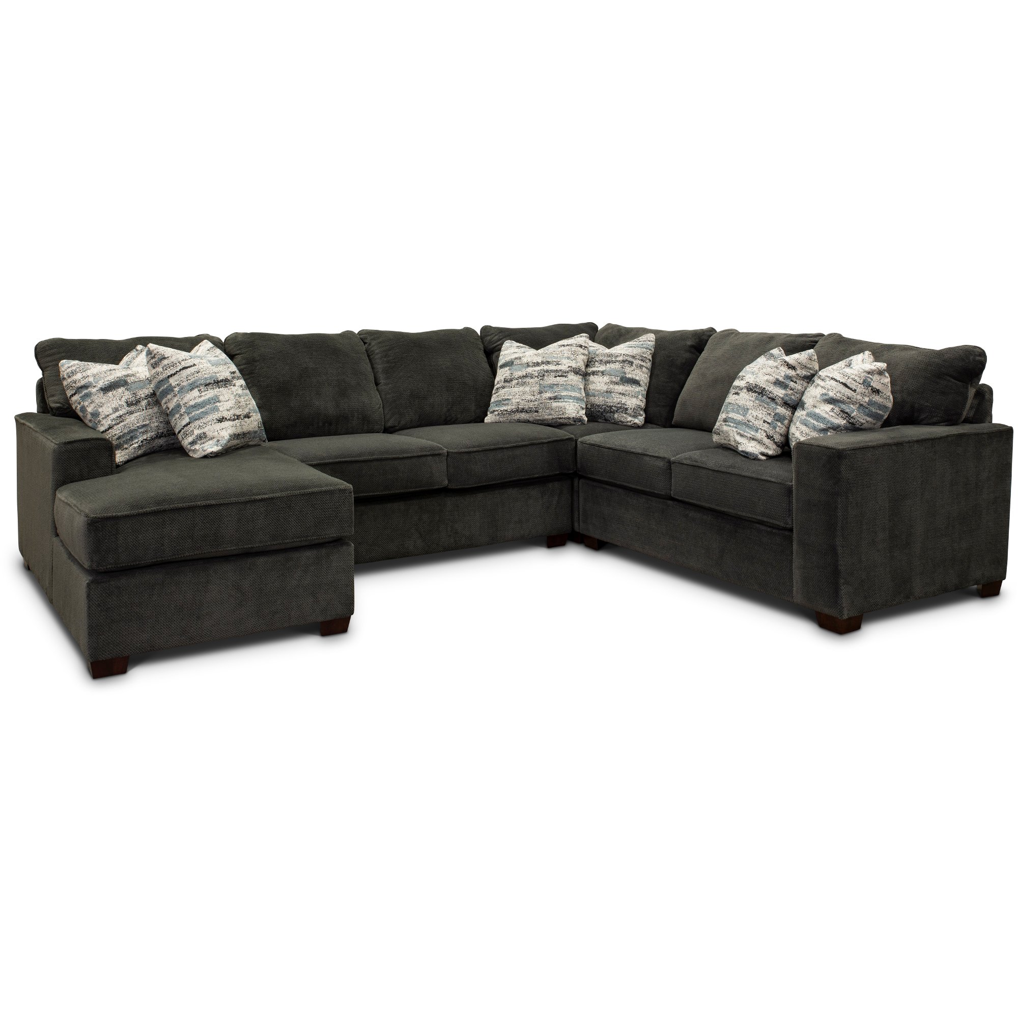 Dark Gray 4 Piece Sectional Sofa with RAF Loveseat - Autumn | RC Willey  Furniture Store
