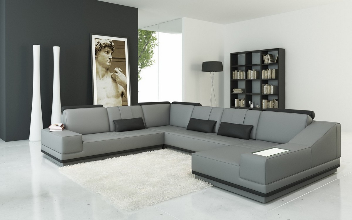 Grey Leather Sectional Color