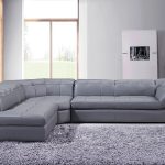 Contemporary Grey Leather Sectional Sofa