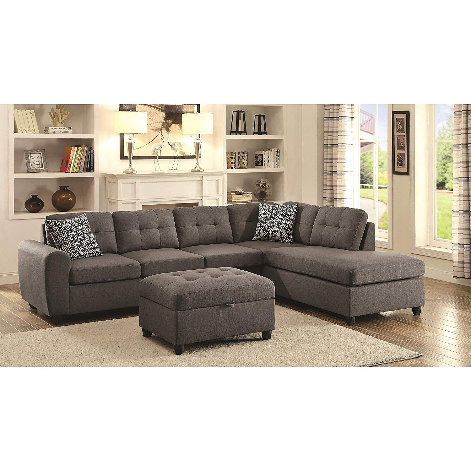 Traveller Location: Coaster Home Furnishings 500413 Living Room Sectional Sofa Grey:  Kitchen & Dining
